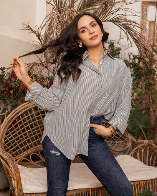 Grey Striped Shirt