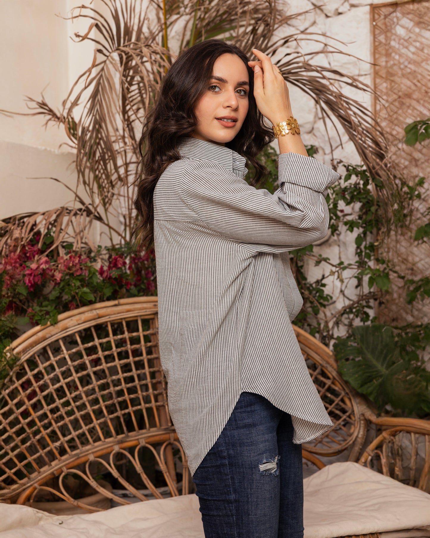 Grey Striped Shirt