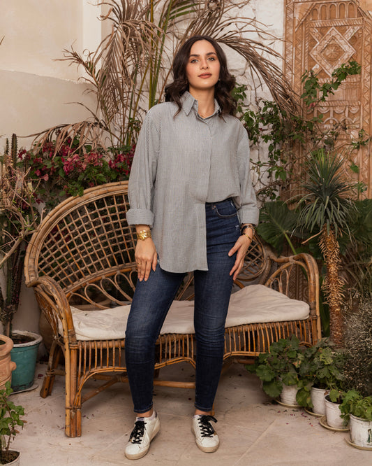 Grey Striped Shirt