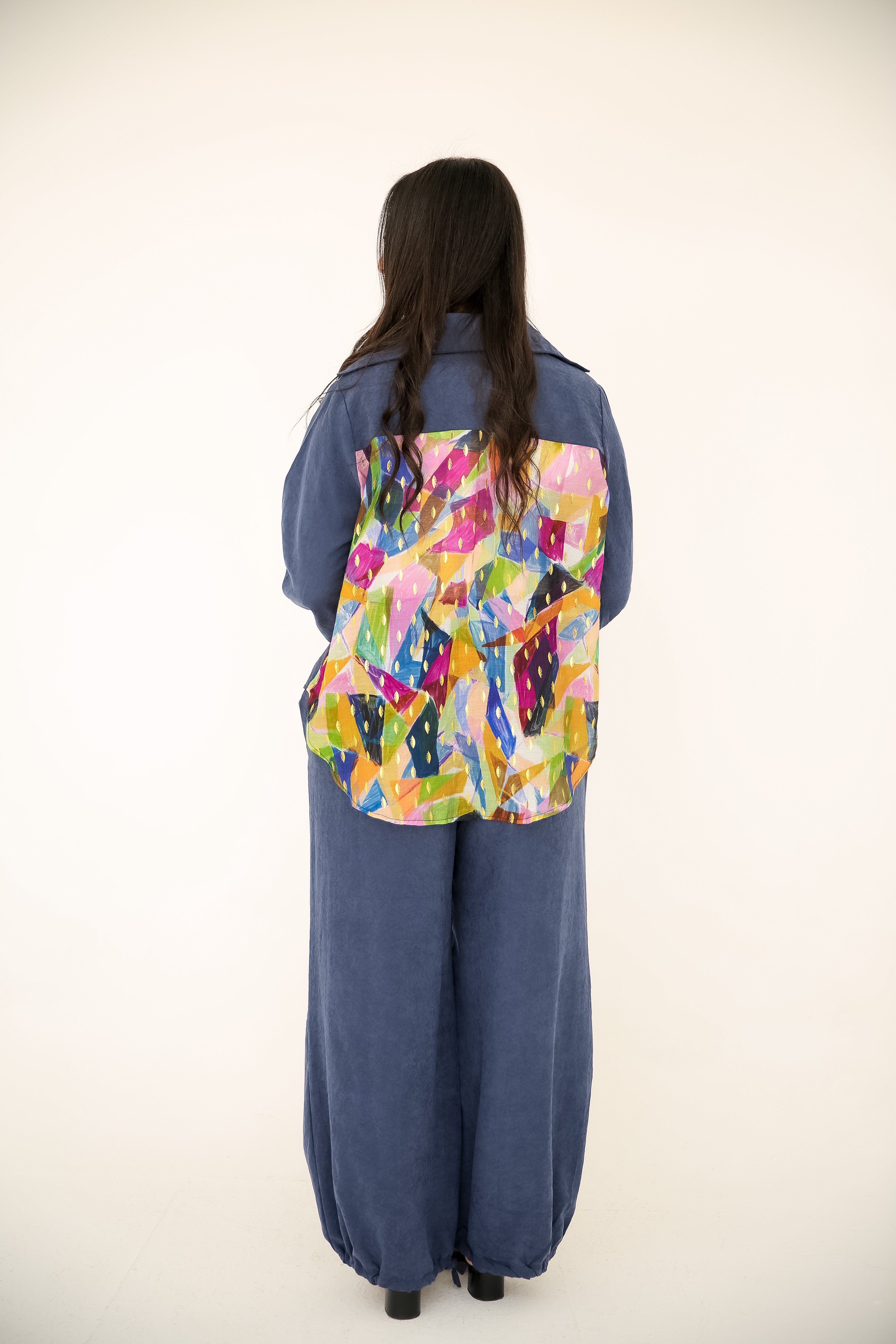 Cobra fabric set with colored foil trim in Navy
