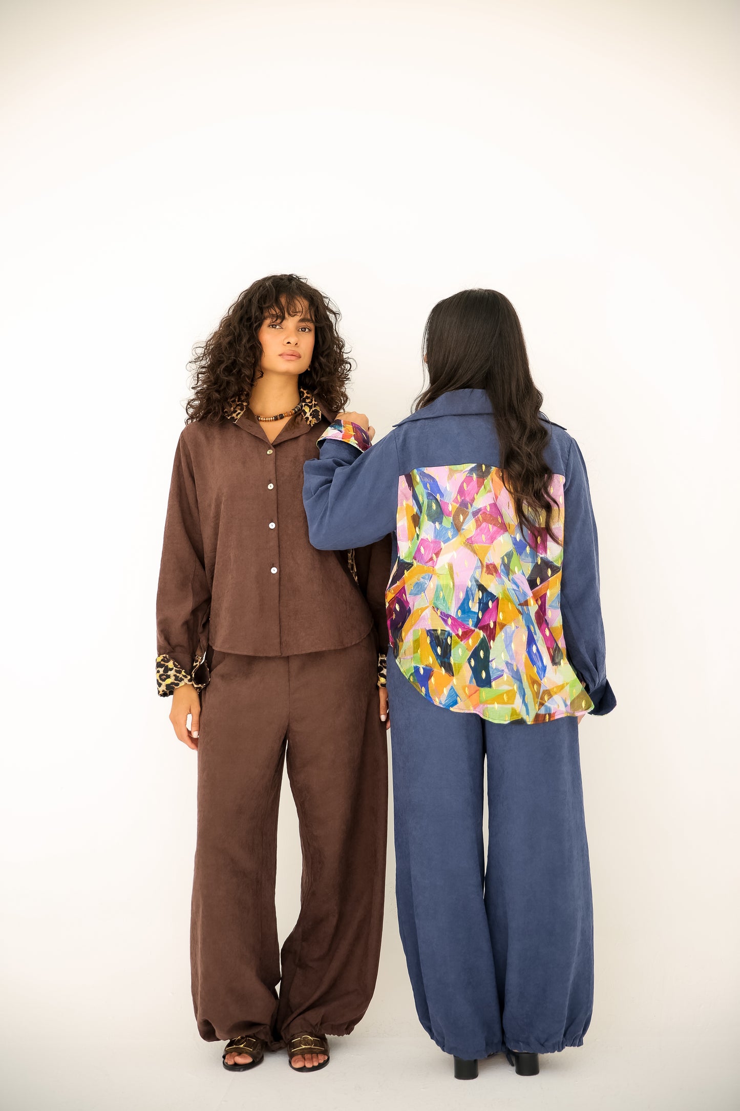 Cobra fabric set with colored foil trim in Navy